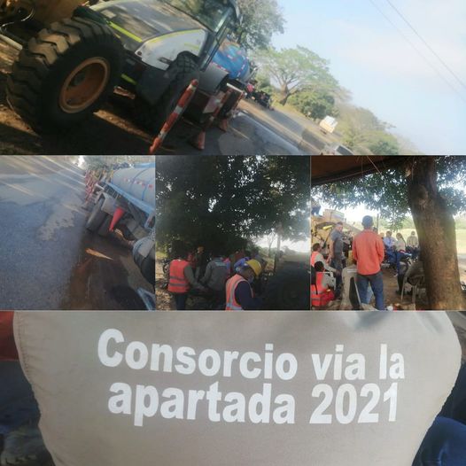  Trabajadores de la rehabilitación de la carretera  LA APARTADA – MONTELIBANO Se van a paro por falta de pago y la no afiliación a seguridad social