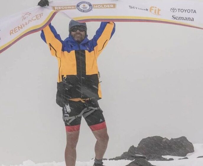  El ultraman Mauricio Salazar logró el Guinness World Record encumbrándose en Los Andes