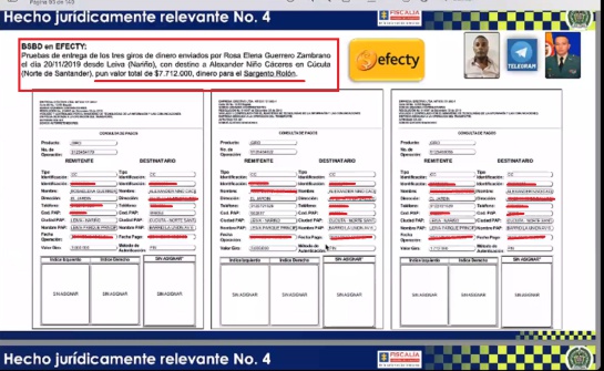  Los giros del narco ‘Matamba’ a militares a su servicio