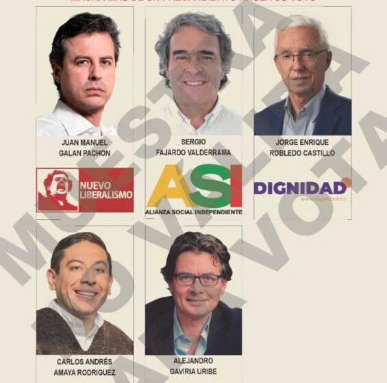  Así quedaron las posiciones de precandidatos en los tarjetones de las consultas