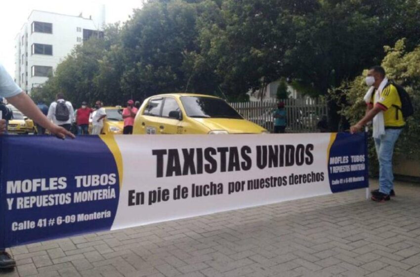  Taxistas en Montería se vinculan a la jornada de protestas de este miércoles