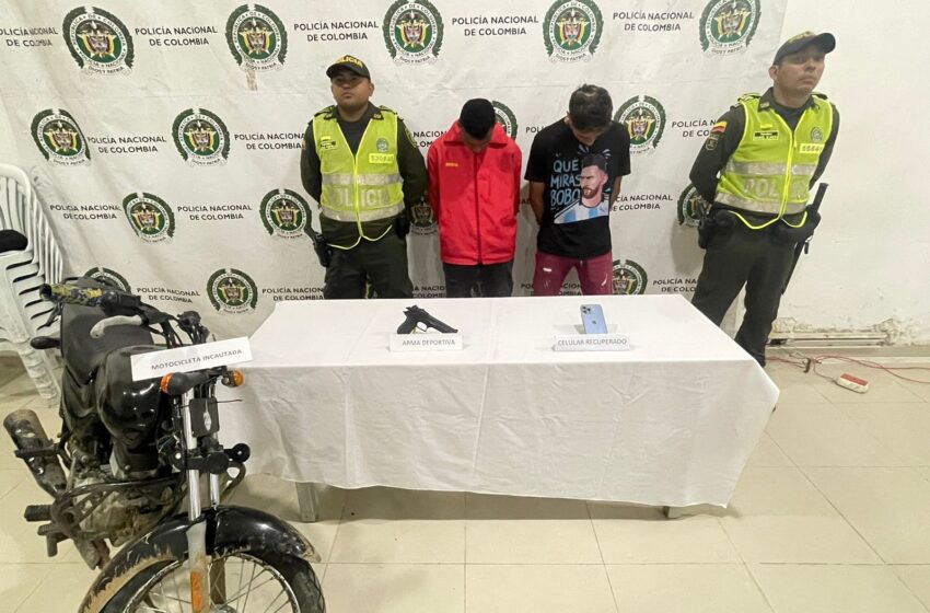  Policía Metropolitana de Montería captura a dos individuos por delito de hurto en el barrio Pasatiempo.