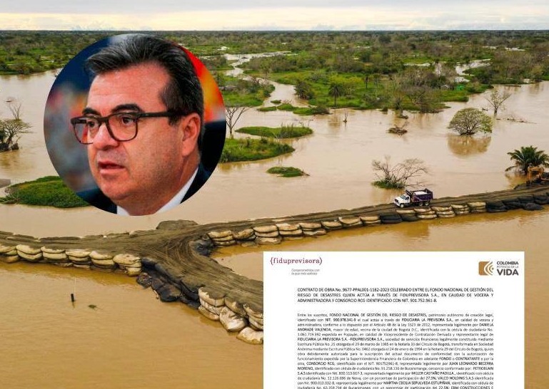  Contrato del dique que se rompió en La Mojana entraría en principio de oportunidad de Pinilla y López con la Fiscalía