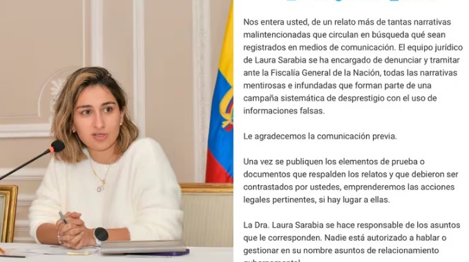  Denuncian amenazas del equipo de Laura Sarabia al buscar su versión por una red ilegal de contratación pública