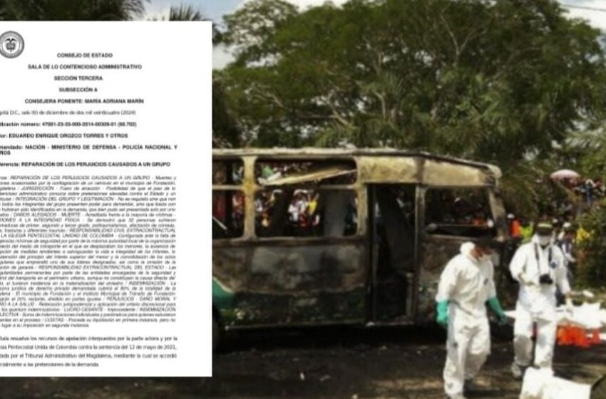  Consejo de Estado falla a favor de las víctimas de la tragedia de los 33 niños en Fundación, Magdalena