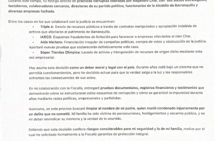  EL «OSO YOGUI» DECLARARÁ CONTRA ALEX CHAR  POR CORRUPCIÓN