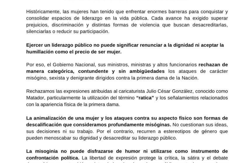 ¡BASTA YA DE MISOGINIA! LA DIGNIDAD Y EL LIDERAZGO DE LAS MUJERES EN LA VIDA PÚBLICA SE RESPETA